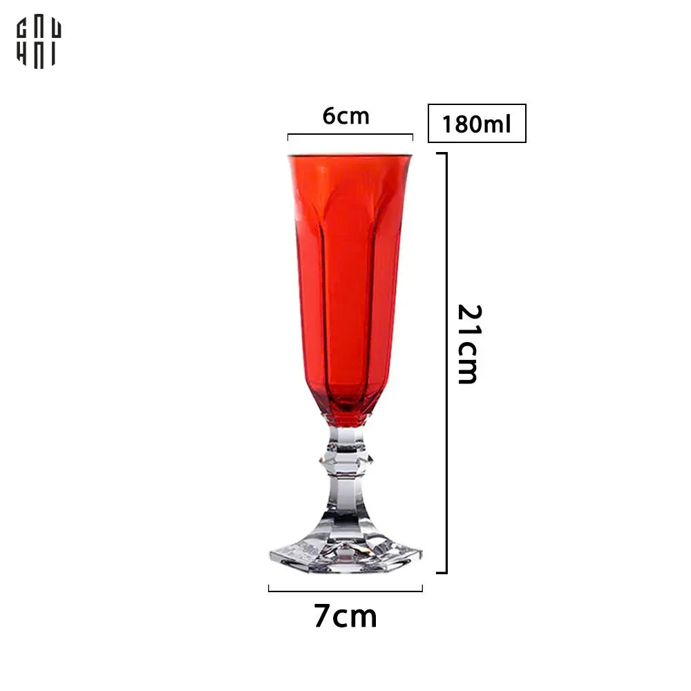 Ly Champagne PP Acrylic Đỏ Allure - PP Acrylic Ruby Red Flute Champagne Glasses H21 180ML-CẬU HAI HOME DECOR
