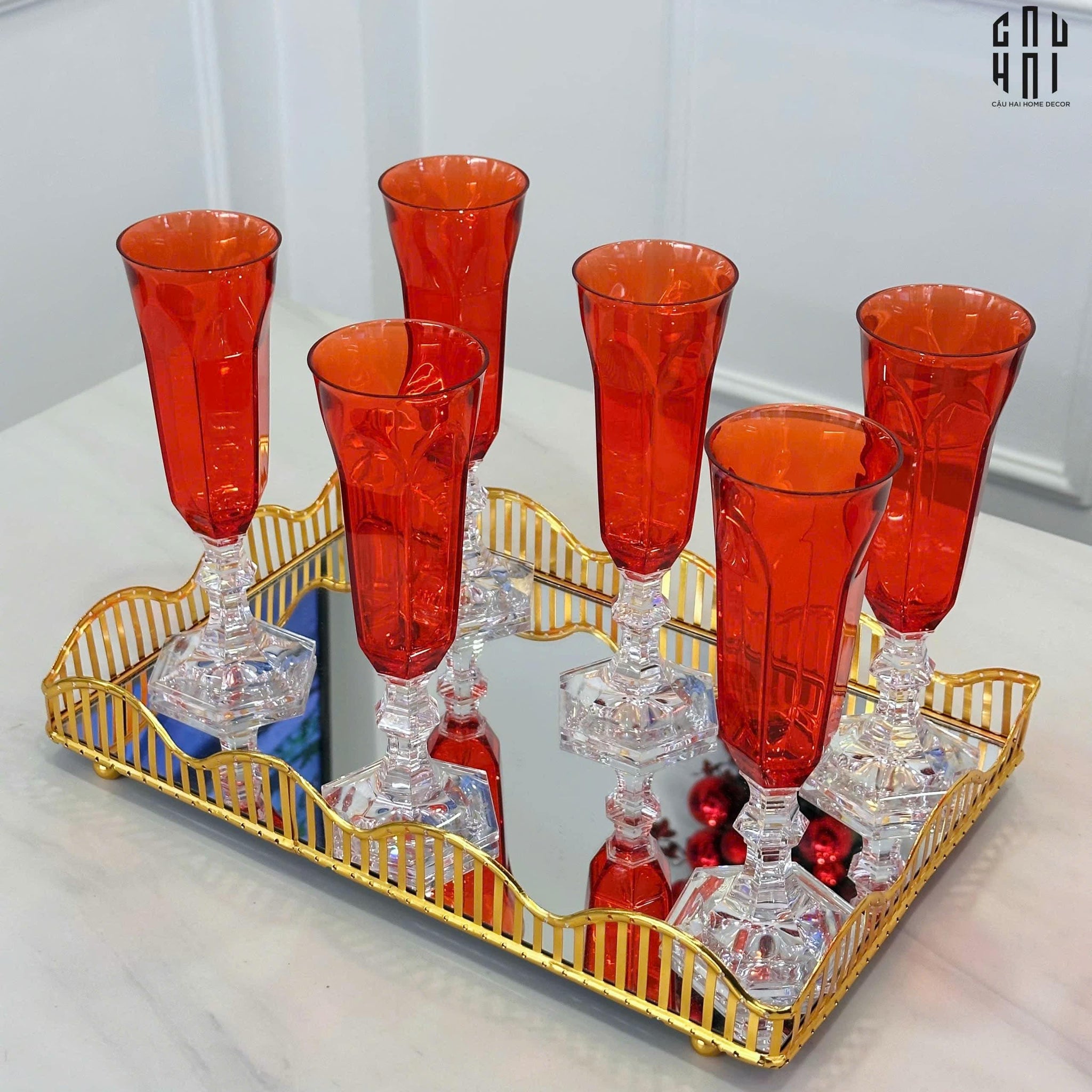 LY CHAMPAGNE RED MOZA SS25-CẬU HAI HOME DECOR