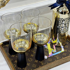 Ly Cocktails Thuỷ Tinh Đen - Malta Black Knight - Allure Gold 19x8.6 400ml-CẬU HAI HOME DECOR