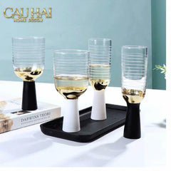 Ly Cocktails Thuỷ Tinh Trắng Opaline Mermaid - Aurealia Gold 19x8.6 400ml-CẬU HAI HOME DECOR