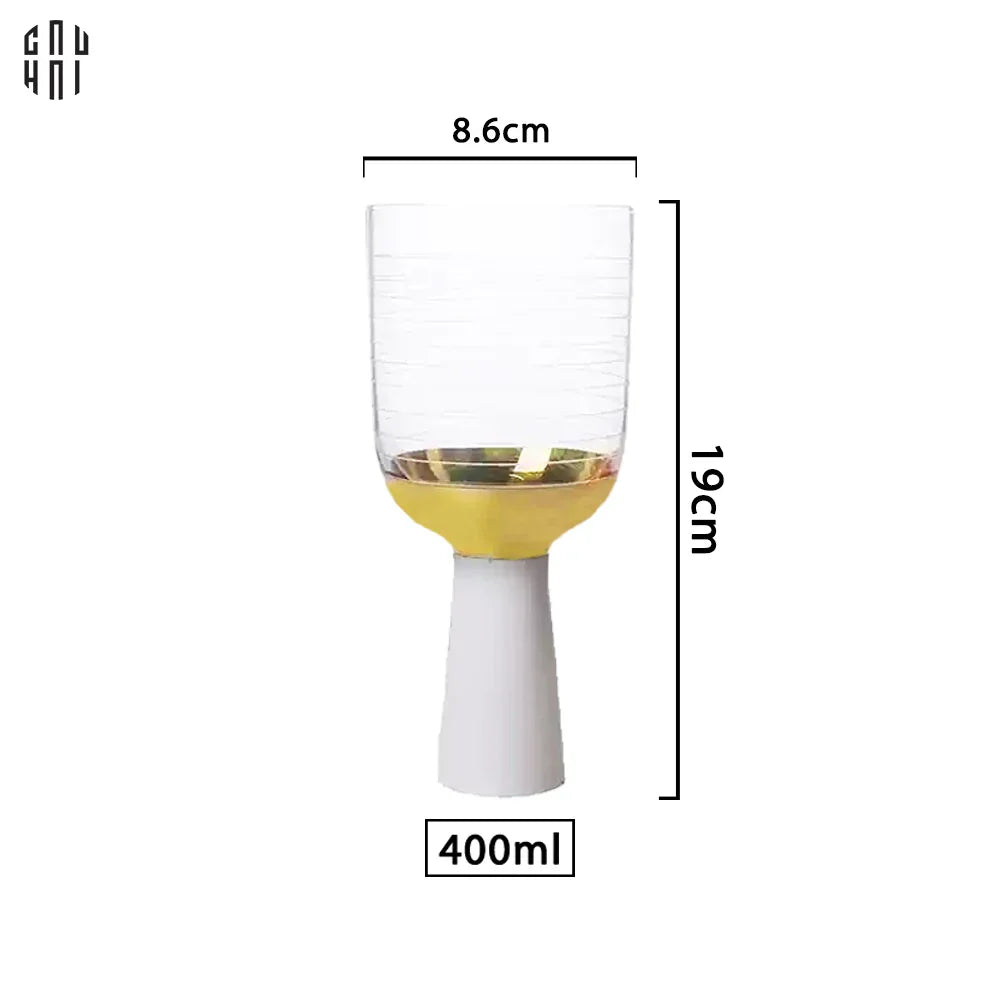 Ly Cocktails Thuỷ Tinh Trắng Opaline Mermaid - Aurealia Gold 19x8.6 400ml-CẬU HAI HOME DECOR