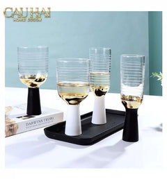 Ly Cocktails Thuỷ Tinh Trắng Opaline Mermaid - Aurealia Gold 19x8.6 400ml-CẬU HAI HOME DECOR