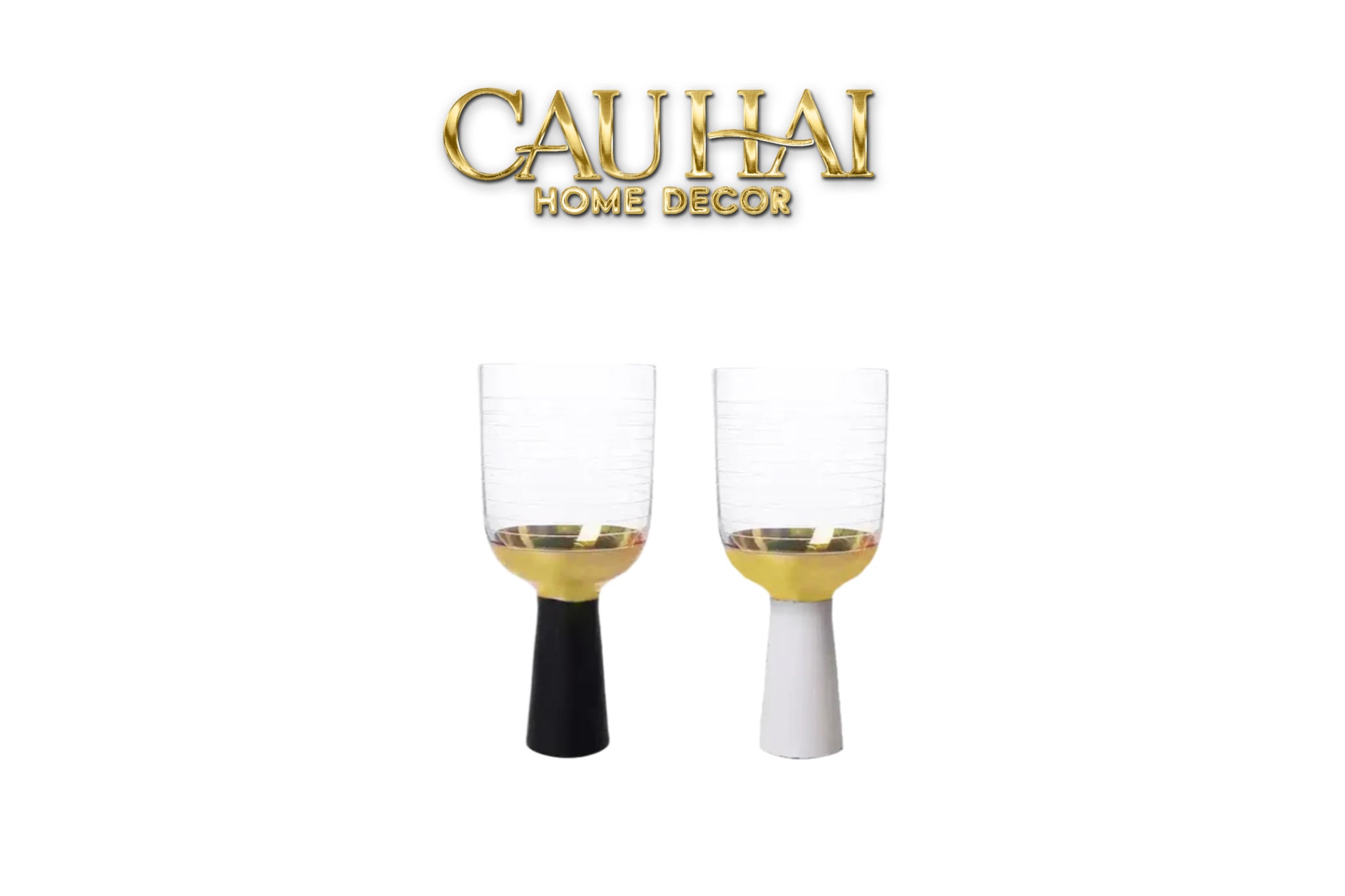 Ly Cocktails Thuỷ Tinh Trắng Opaline Mermaid - Aurealia Gold 19x8.6 400ml-CẬU HAI HOME DECOR