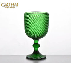Ly Crystal Emerald Twist Cristalleries Goblet-CẬU HAI HOME DECOR