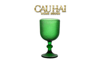 Ly Crystal Emerald Twist Cristalleries Goblet-CẬU HAI HOME DECOR