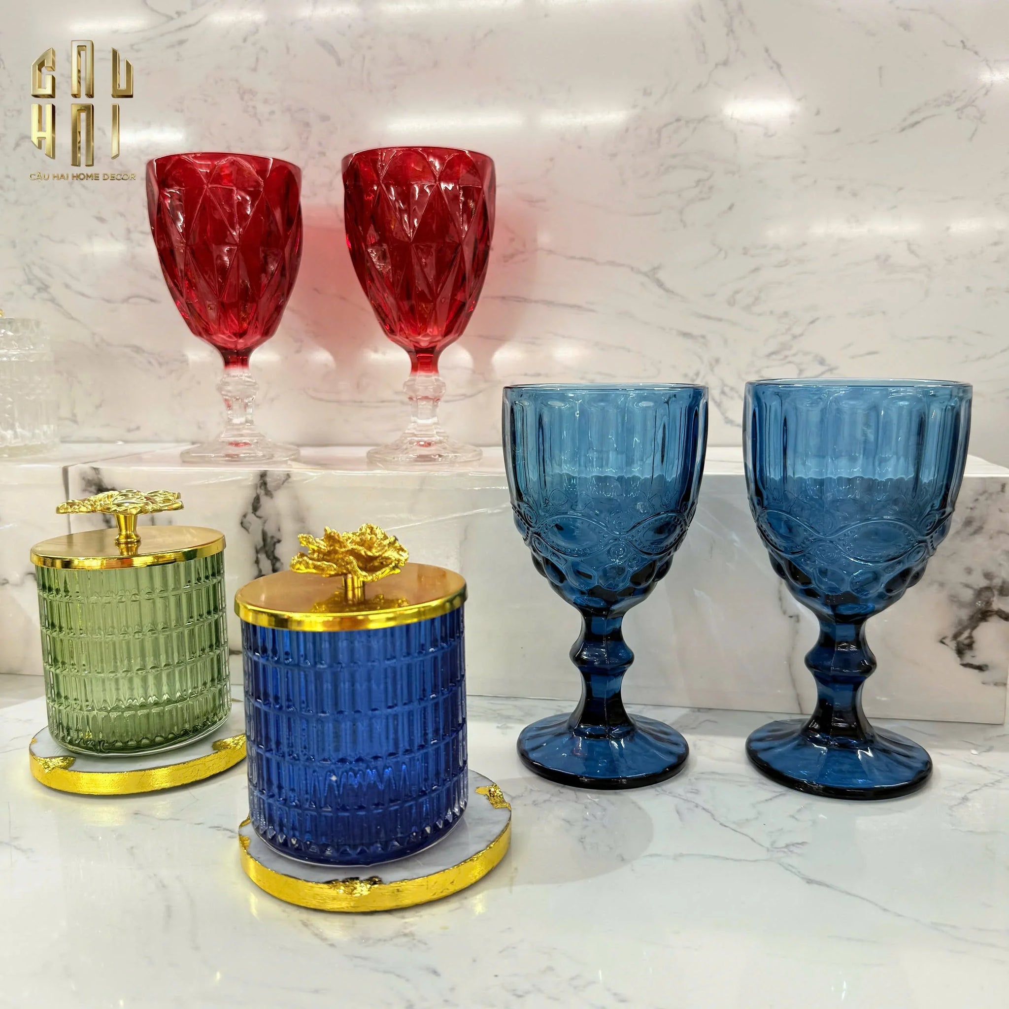 LY DIAMOND GOBLET - MIDNIGHT BLUE FW25-CẬU HAI HOME DECOR