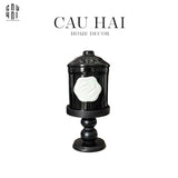 Ly Đựng Nến Black Camélia-LY THỦY TINH-CẬU HAI HOME DECOR