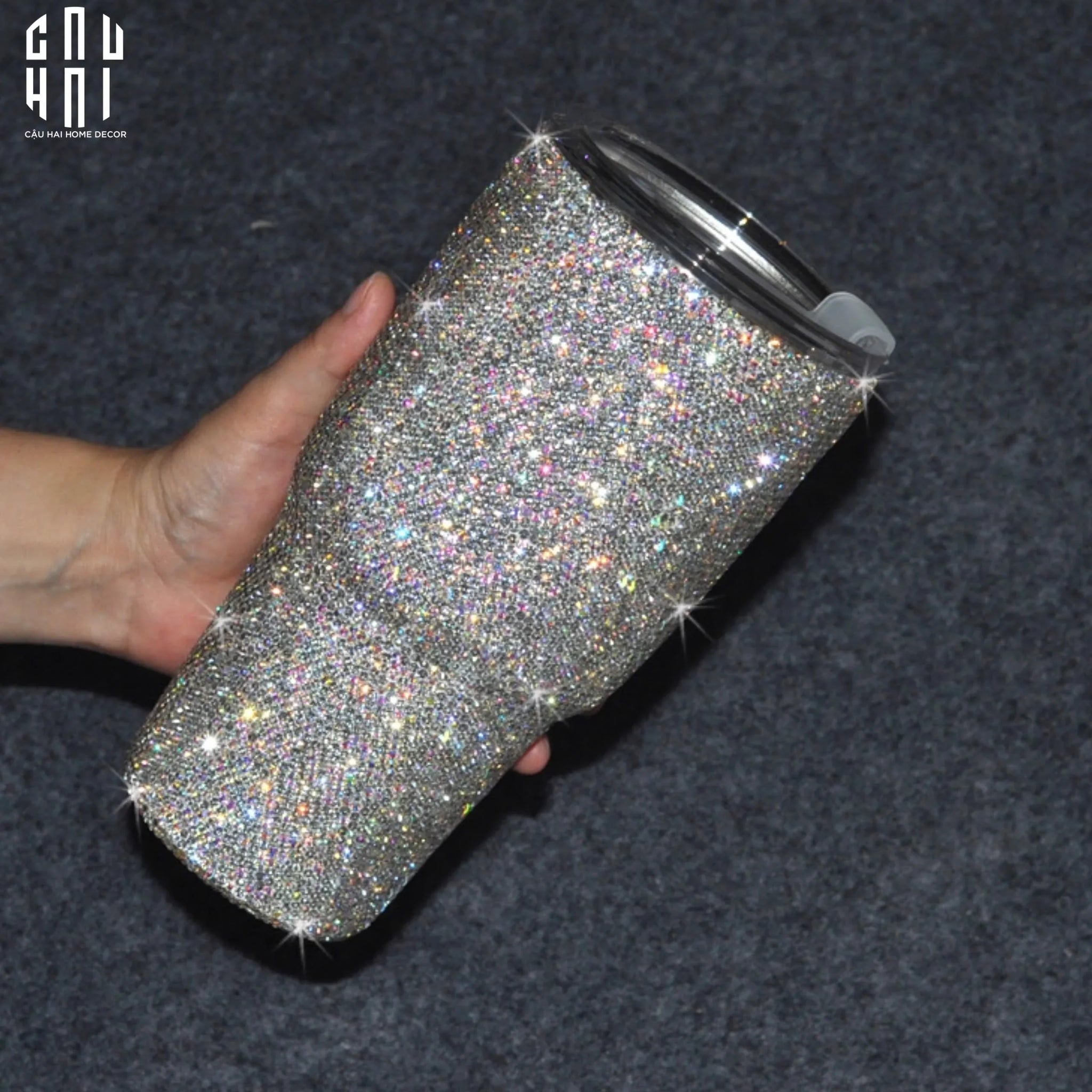 LY GIỮ NHIỆT DIAMOND BLING BLING FANCY 900ML-CẬU HAI HOME DECOR