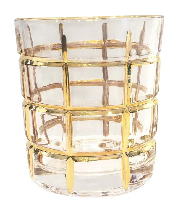 Ly Shot Brandy Whiskey Pha Lê Eden Allure Gold Lignes 300Ml 9x10cm