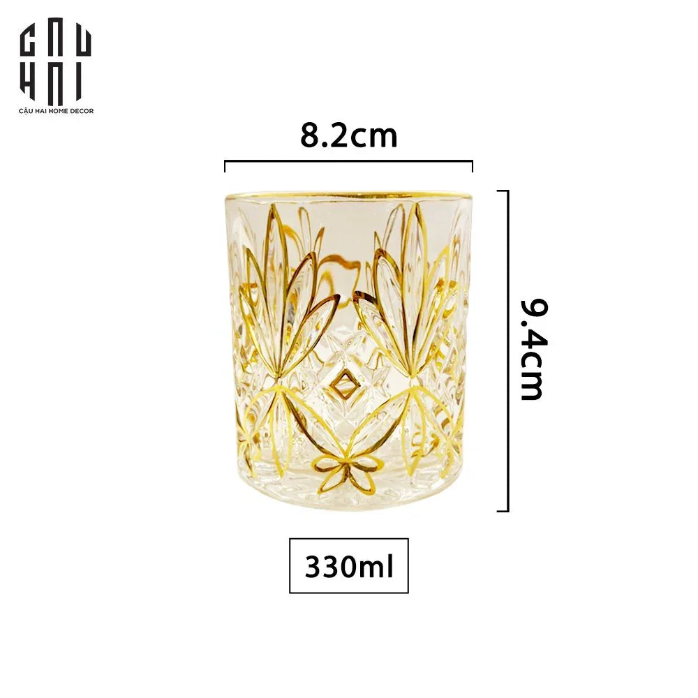 Ly Shot Brandy Whiskey Pha Lê Royale Palais Allure Gold Lignes 330mlyyy 8.2x9.4-CẬU HAI HOME DECOR