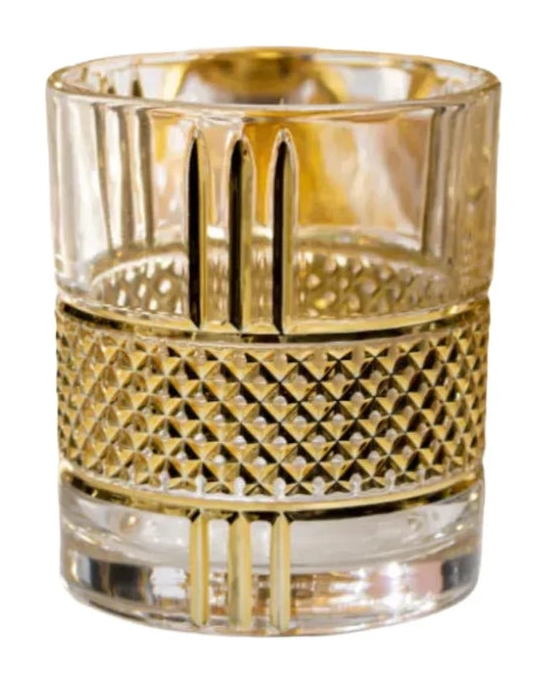 Ly Shot Brandy Whiskey Pha Lê Walter Allure Gold Lignes 310ml 9x10cm