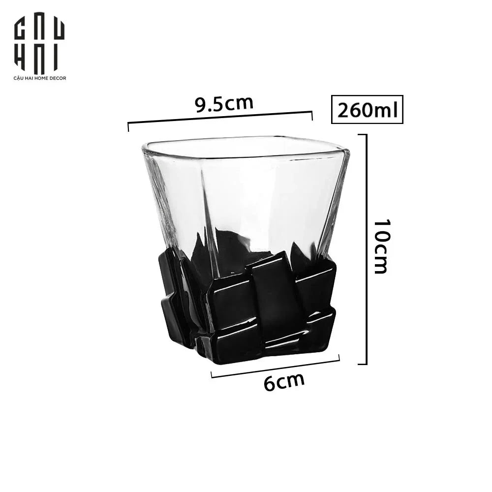 LY THUỶ TINH PIXEL - BLACK SS25-CẬU HAI HOME DECOR