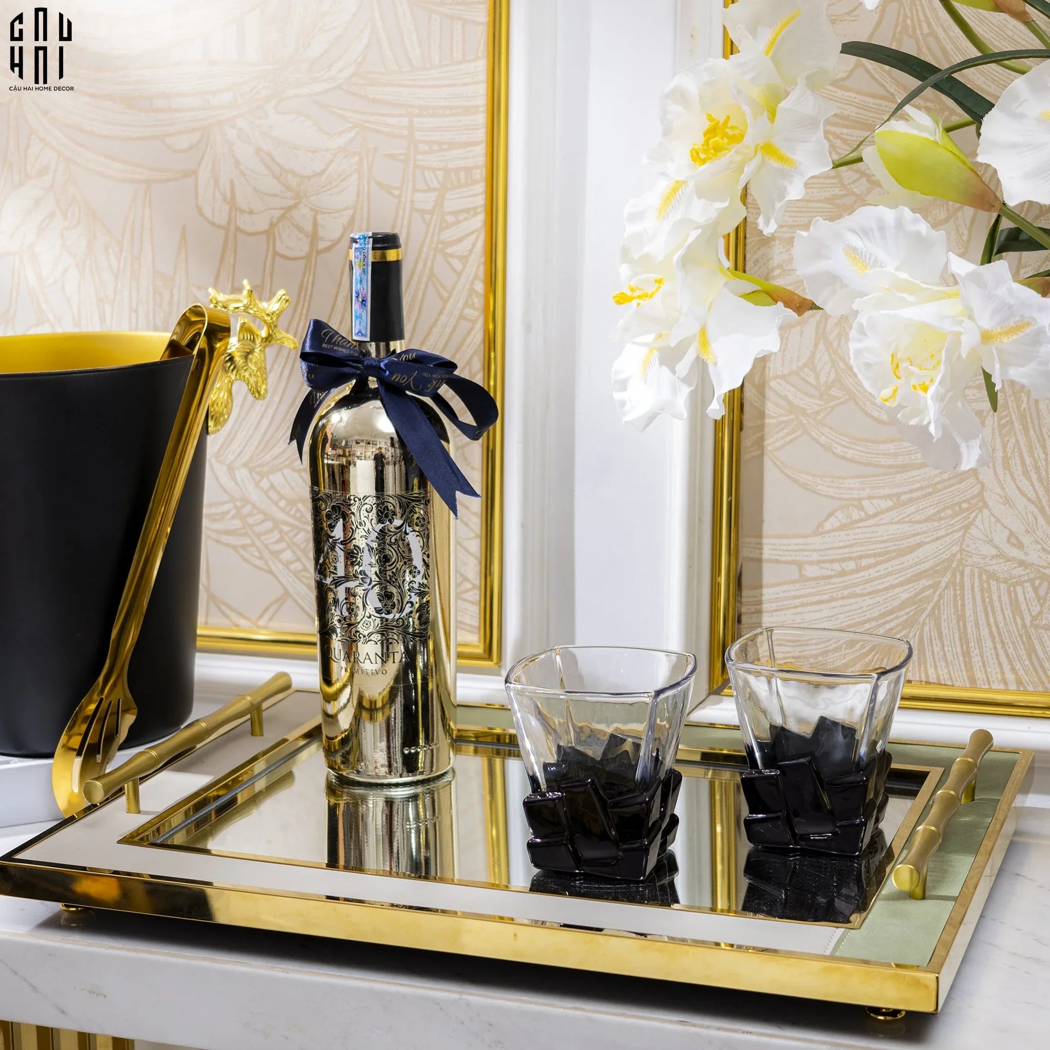 LY THUỶ TINH PIXEL - BLACK SS25-CẬU HAI HOME DECOR