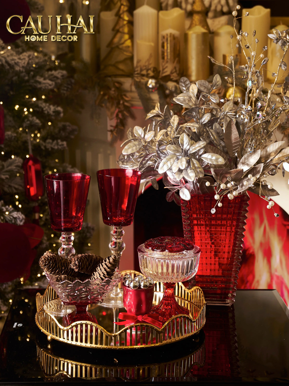 Ly Tráng Miệng Thuỷ Tinh Ruby Glacée Coupe Dessert-LY THỦY TINH-CẬU HAI HOME DECOR