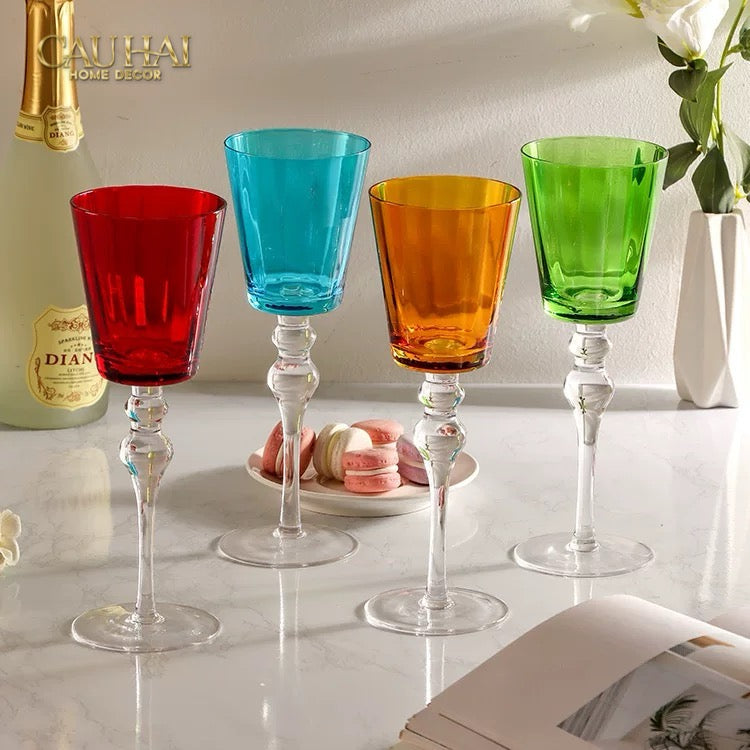 Ly Vang Đỏ Thuỷ Tinh Crimson Peak Lily - Red Wine Glasses 8.5x25 260ml-CẬU HAI HOME DECOR