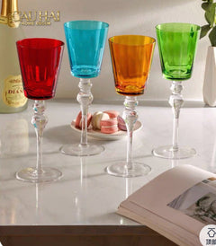 Ly Vang Đỏ Thuỷ Tinh Crimson Peak Lily - Red Wine Glasses 8.5x25 260ml-CẬU HAI HOME DECOR