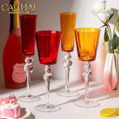 Ly Vang Đỏ Thuỷ Tinh Crimson Peak Lily - Red Wine Glasses 8.5x25 260ml-CẬU HAI HOME DECOR