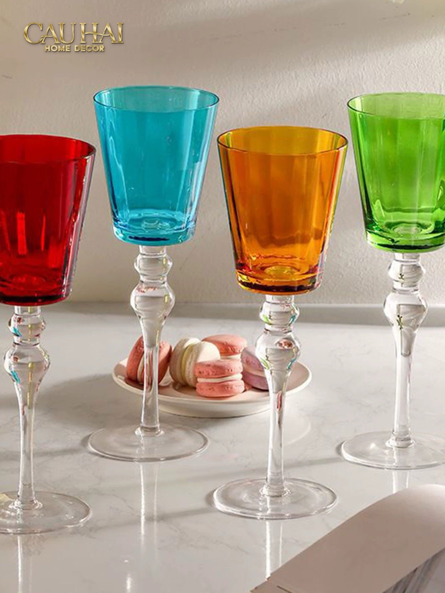 Ly Vang Đỏ Thuỷ Tinh Crimson Peak Lily - Red Wine Glasses 8.5x25 260ml-CẬU HAI HOME DECOR
