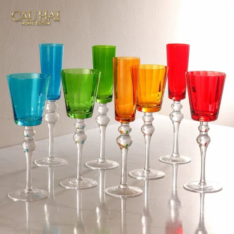 Ly Vang Đỏ Thuỷ Tinh Crimson Peak Lily - Red Wine Glasses 8.5x25 260ml-CẬU HAI HOME DECOR