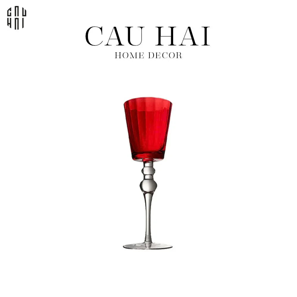 Ly Vang Đỏ Thuỷ Tinh Crimson Peak Lily - Red Wine Glasses 8.5x25 260ml-CẬU HAI HOME DECOR
