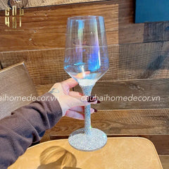 Ly Vang Thuỷ Tinh Đính Kim Cương - Diamond Bling Bling 6.5x23 450ML-CẬU HAI HOME DECOR