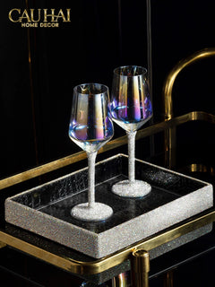 Ly Vang Thuỷ Tinh Đính Kim Cương - Diamond Bling Bling 6.5x23 450ML-CẬU HAI HOME DECOR