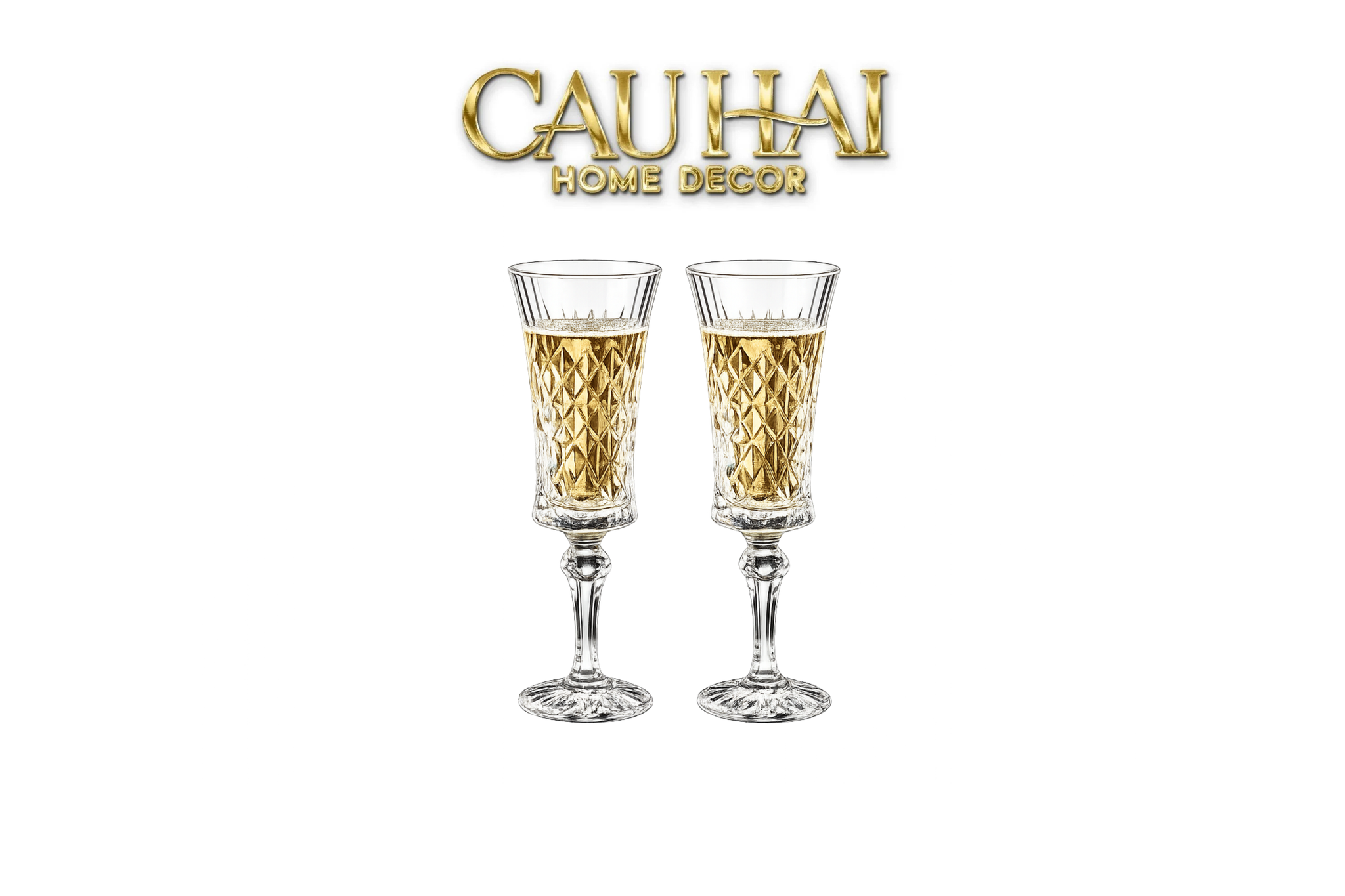 Set 2 Ly Champagne Cristalleries Faceted 120ml