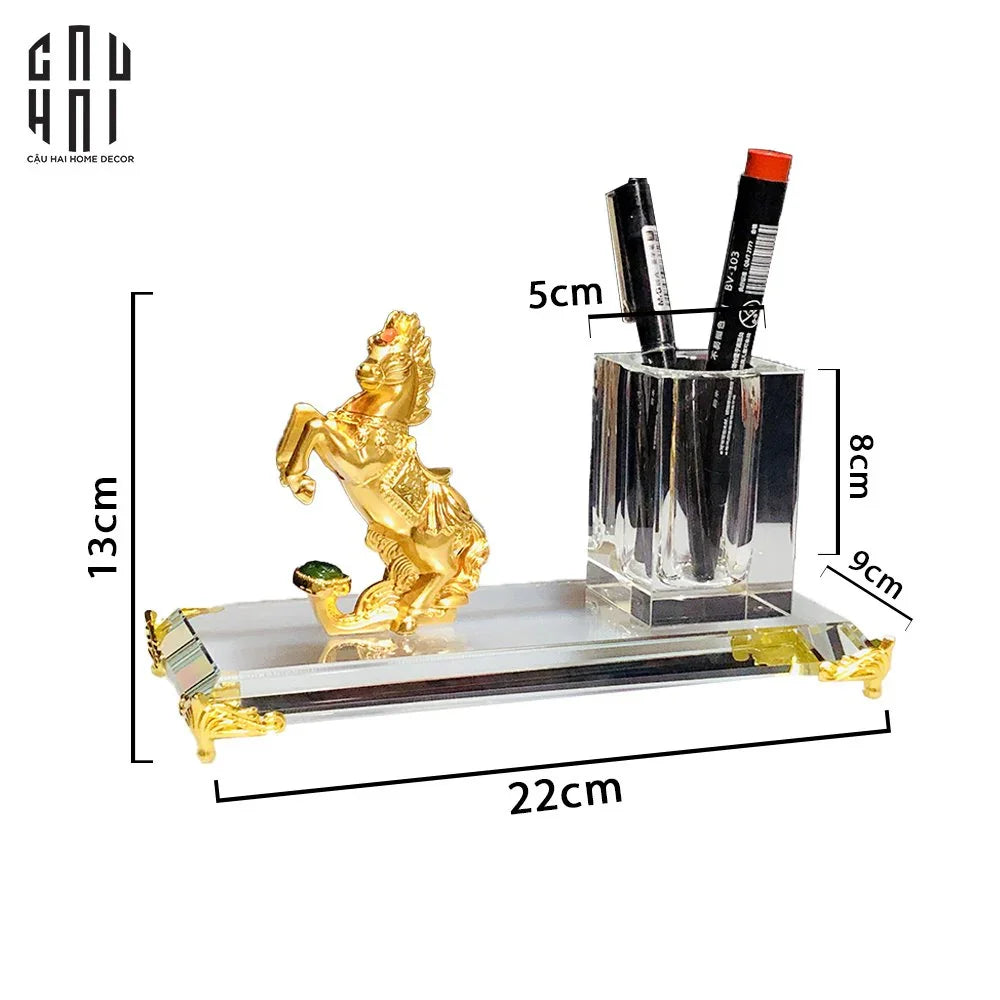 Maision De Luxe - Đế Bút Gilded Cavalier. Ss25-TƯỢNG TRANG TRÍ-Đối tác tại Trung Quốc theo từng đơn đặt hàng-CẬU HAI HOME DECOR