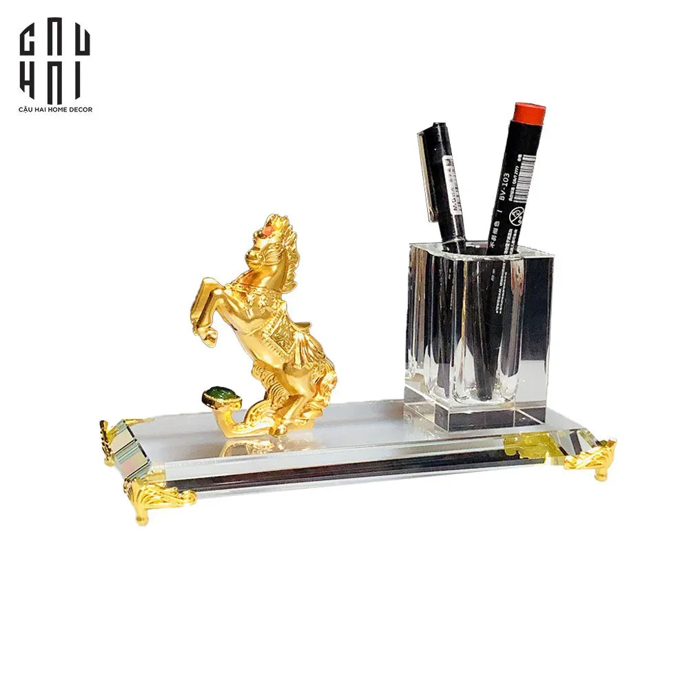 Maision De Luxe - Đế Bút Gilded Cavalier. Ss25-TƯỢNG TRANG TRÍ-Đối tác tại Trung Quốc theo từng đơn đặt hàng-CẬU HAI HOME DECOR