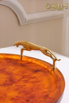 Maison Coutre - Khay Tròn Màu Hổ Phách Amber Savage D43-CẬU HAI HOME DECOR
