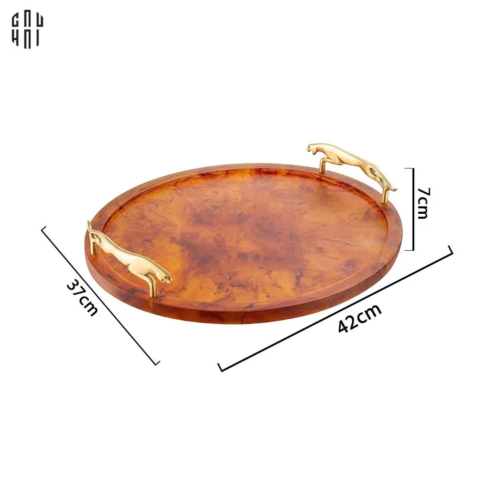 Maison Coutre - Khay Tròn Màu Hổ Phách Amber Savage D43-CẬU HAI HOME DECOR