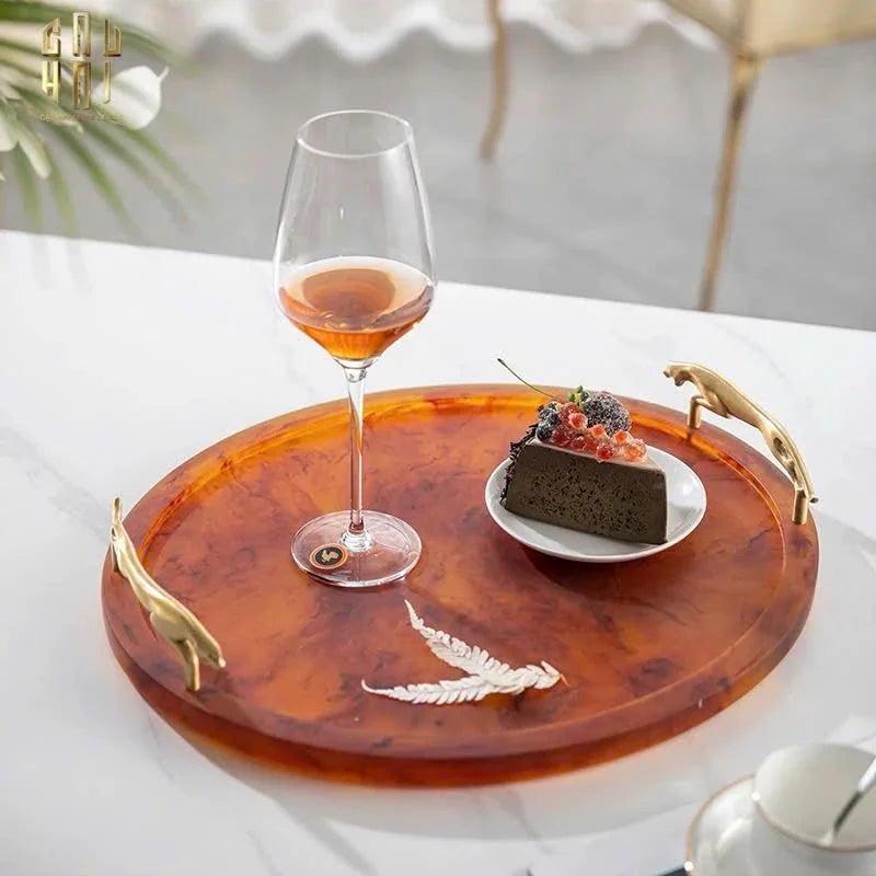 Maison Coutre - Khay Tròn Màu Hổ Phách Amber Savage D43-CẬU HAI HOME DECOR