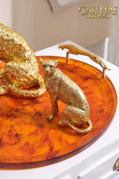 Maison Coutre - Khay Tròn Màu Hổ Phách Amber Savage D43-CẬU HAI HOME DECOR