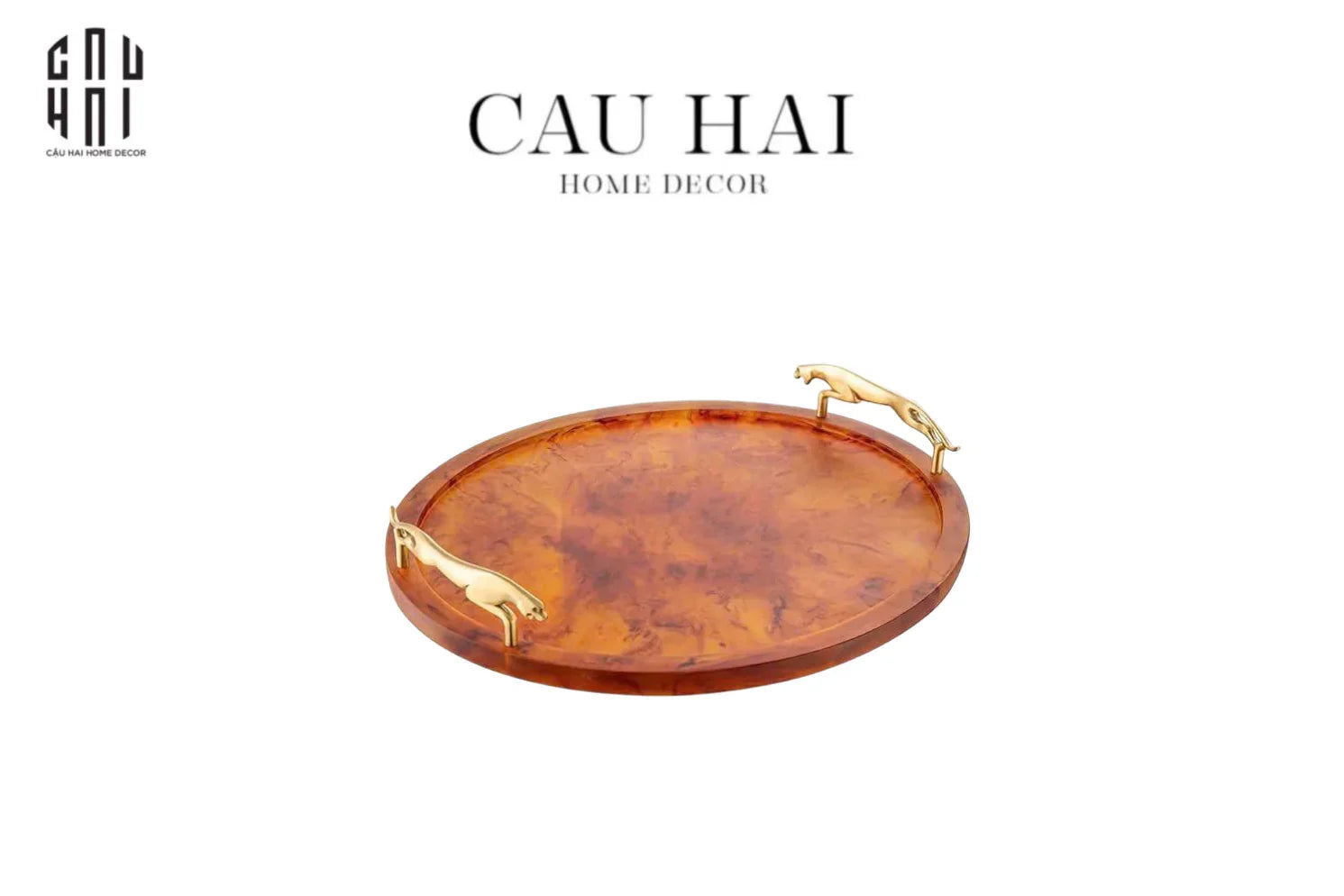 Maison Coutre - Khay Tròn Màu Hổ Phách Amber Savage D43-CẬU HAI HOME DECOR