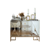 Maison Couture - Bàn Console Gương Tráng Thuỷ Dát Cạnh Bevel Diamond Éclat Gold 86x122x35-BÀN CONSOLE - TỦ CONSOLE-CẬU HAI HOME DECOR-CẬU HAI HOME DECOR