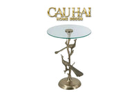 Maison Couture - Bàn Trà Góc Khổng Tước Bằng Đồng - Royale Aureate Paon Brasson Jardin Side Table H61-CẬU HAI HOME DECOR