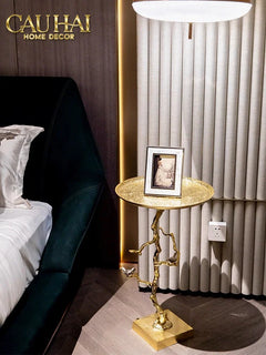 Maison Couture - Bàn Trà Góc Thân Cây Mạ Vàng L’Atelier Golden Branch – Brass Sculptural Side Accent Table H71-CẬU HAI HOME DECOR