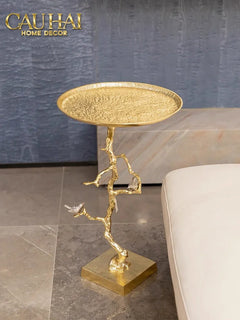 Maison Couture - Bàn Trà Góc Thân Cây Mạ Vàng L’Atelier Golden Branch – Brass Sculptural Side Accent Table H71-CẬU HAI HOME DECOR