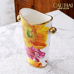 Maison Couture - Bình Hoa Bình Hoa Dáng Đàn Lyre - Prospérité Florissante - Lyre Silhouette Amphora Vase H28-CẬU HAI HOME DECOR