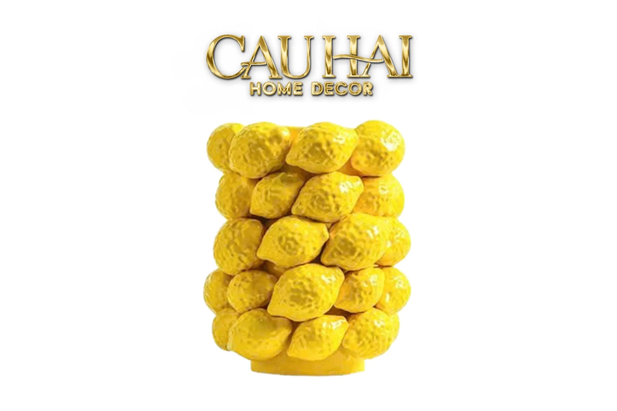 Maison Couture - Bình Hoa Ceramic Citron - Éclat Jaune H25-CẬU HAI HOME DECOR