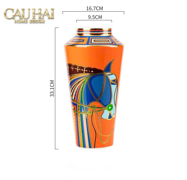 Maison Couture - Bình Hoa Cheval Équestre Azur H33 - CẬU HAI HOME DECOR