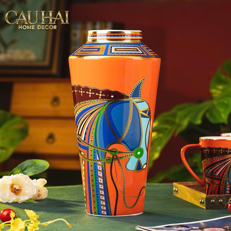 Maison Couture - Bình Hoa Cheval Équestre Azur H33 - CẬU HAI HOME DECOR