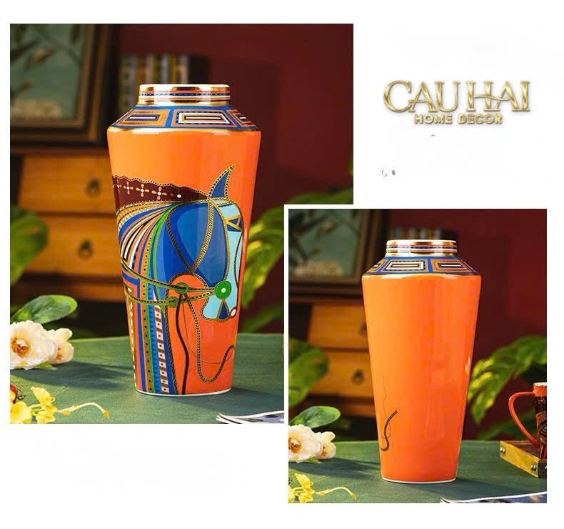 Maison Couture - Bình Hoa Cheval Équestre Azur H33 - CẬU HAI HOME DECOR