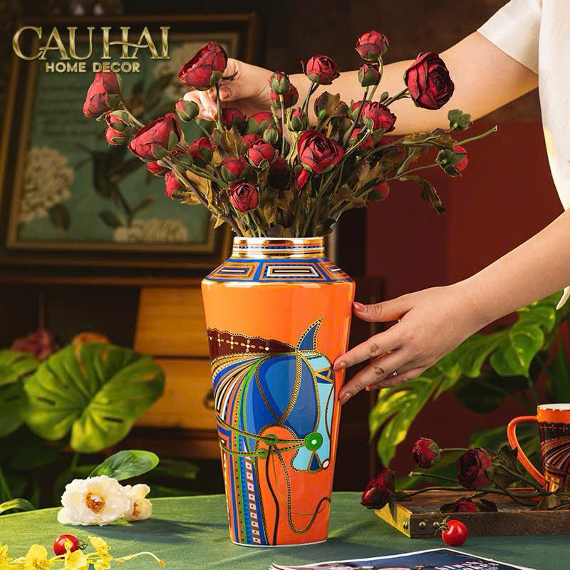 Maison Couture - Bình Hoa Cheval Équestre Azur H33 - CẬU HAI HOME DECOR