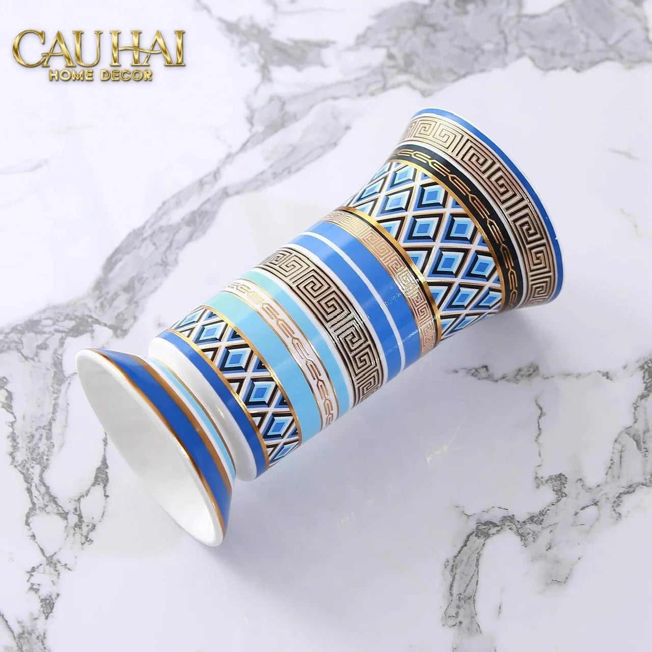 Maison Couture - Bình Hoa Colonne Impériale Azure H19-CẬU HAI HOME DECOR