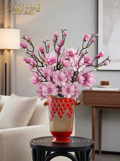 Maison Couture - Bình Hoa Dáng Đàn Lyre - Rouge Augure Amphora Vase Lyre Silhouette H28-CẬU HAI HOME DECOR