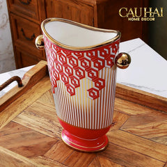 Maison Couture - Bình Hoa Dáng Đàn Lyre - Rouge Augure Amphora Vase Lyre Silhouette H28-CẬU HAI HOME DECOR