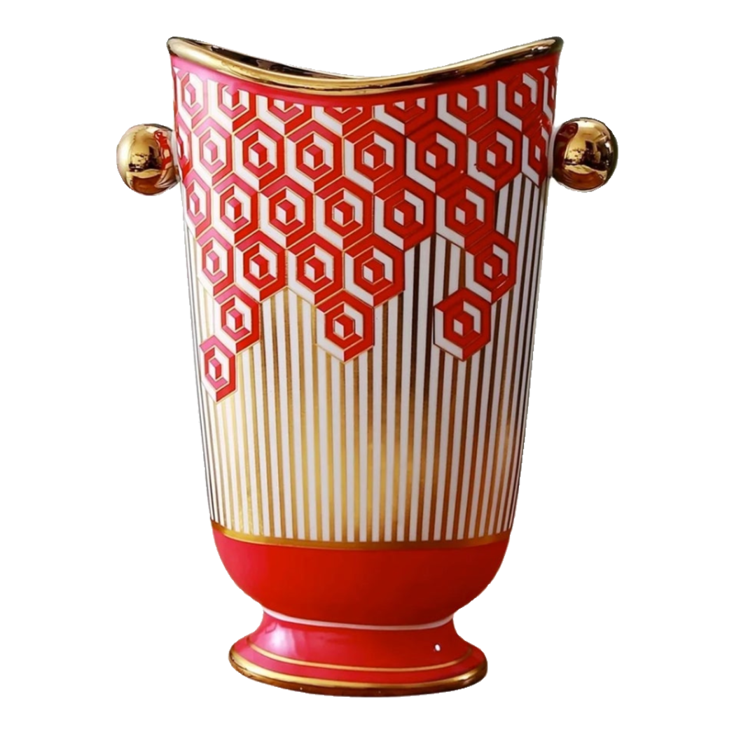 Maison Couture - Bình Hoa Dáng Đàn Lyre - Rouge Augure Amphora Vase Lyre Silhouette H28