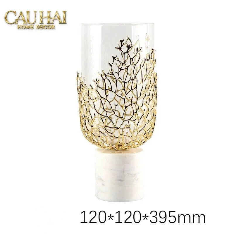 Maison Couture - Bình Hoa Goblet Marble Coral H35-CẬU HAI HOME DECOR