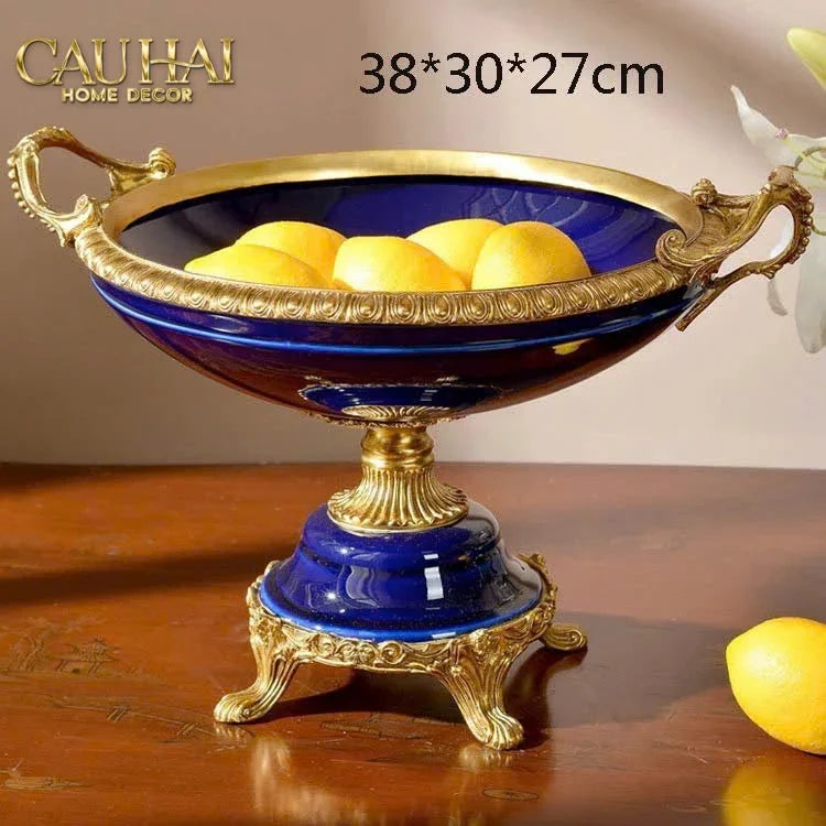 Maison Couture - Bình Hoa Imperium Empire Divin Vase - Column Urn Seraphim – Imperial Cobalt H56x22x29-CẬU HAI HOME DECOR